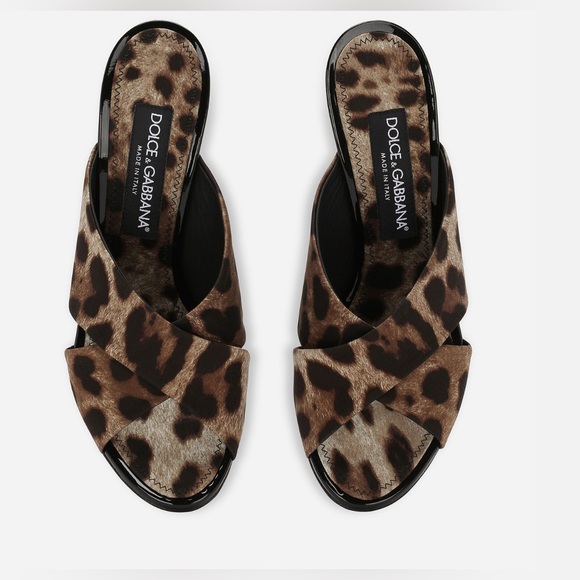 💯 Authentic Dolce & Gabbana Leopard-print satin mules, Comes with box & dust bag - Picture 12 of 17